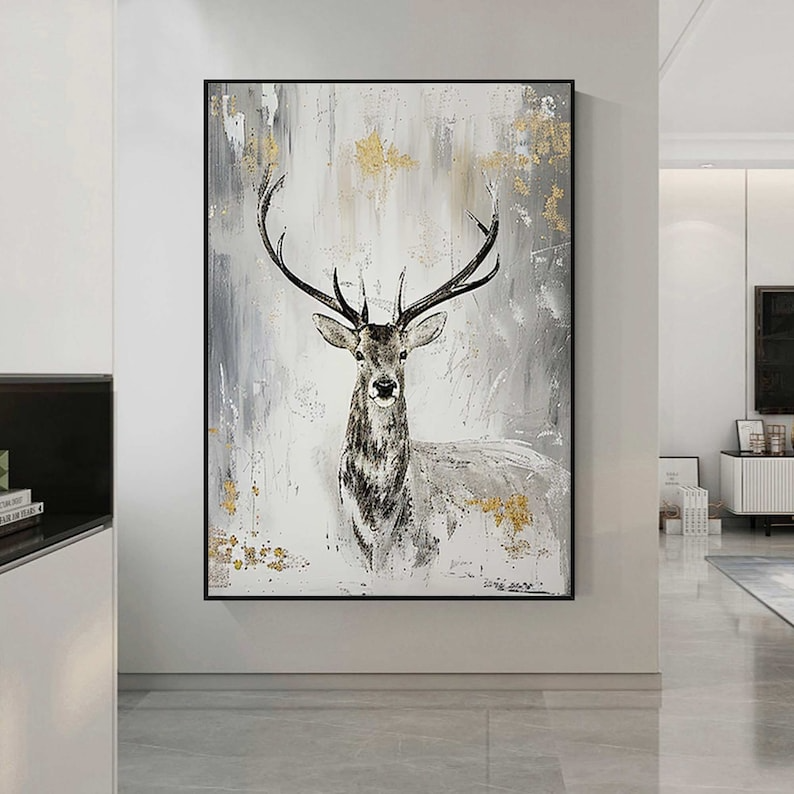 Deer Oil Painting-#A01