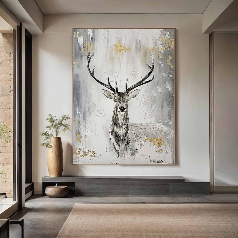 Deer Oil Painting-#A01