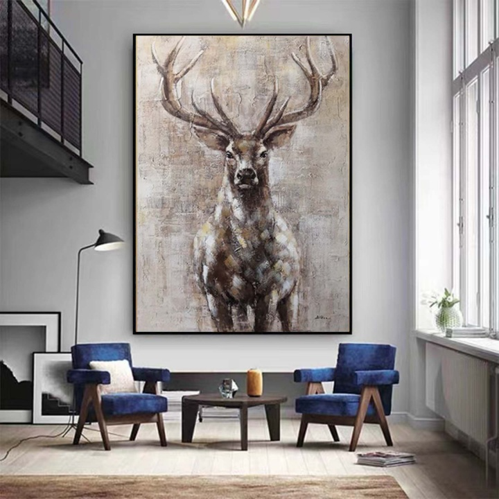 Deer oil painting