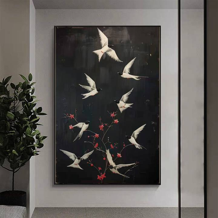 Black White Bird Art