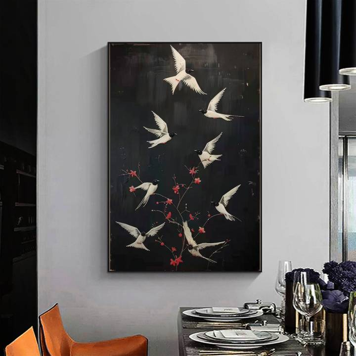 Black White Bird Art