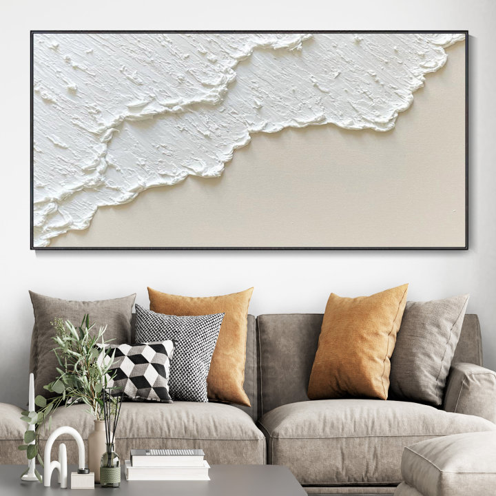 Beige Ocean Waves Art