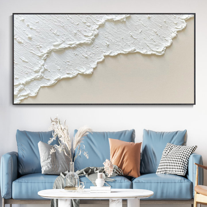 Beige Ocean Waves Art