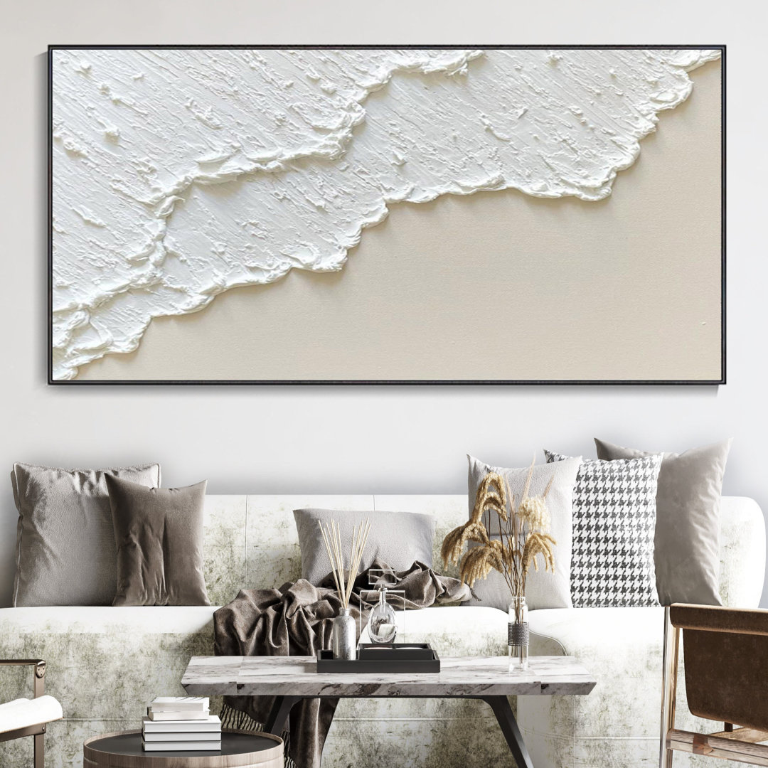 Beige Ocean Waves Art