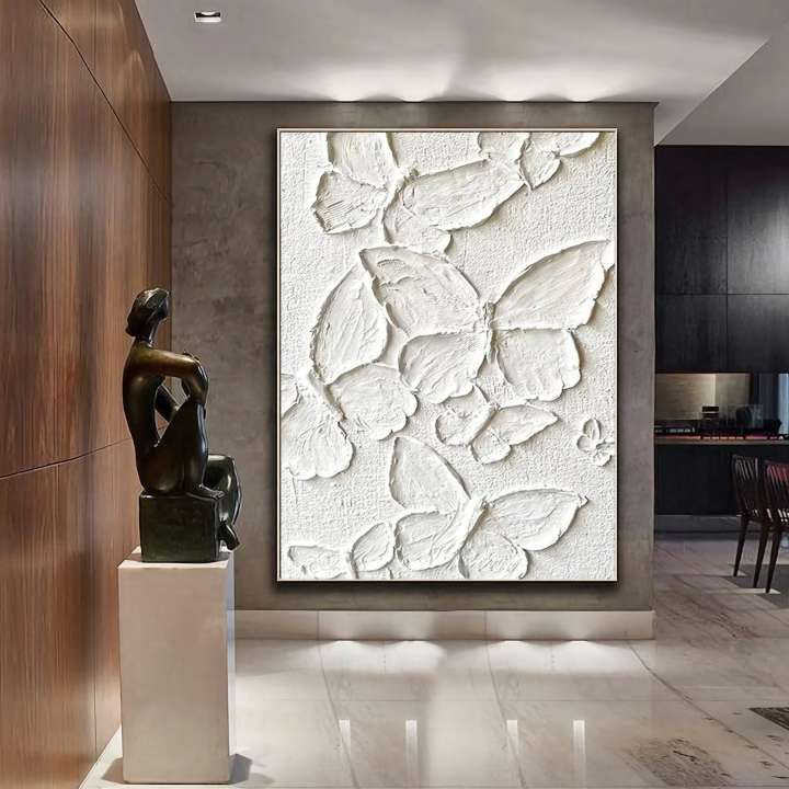 3D White Butterfly Art