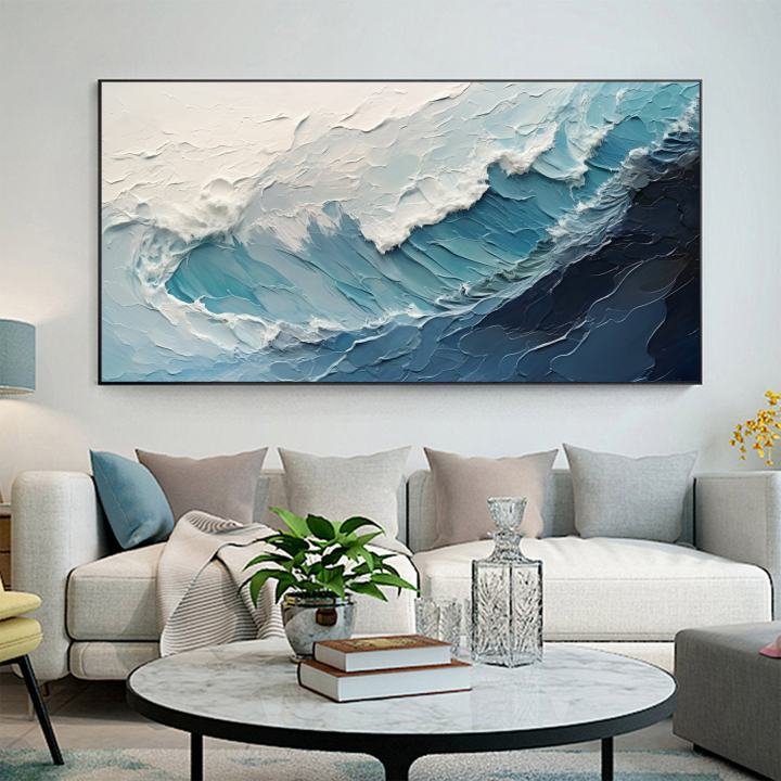 Blue Ocean Waves Art