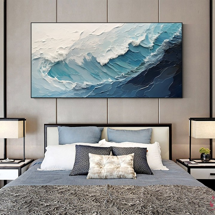 Blue Ocean Waves Art