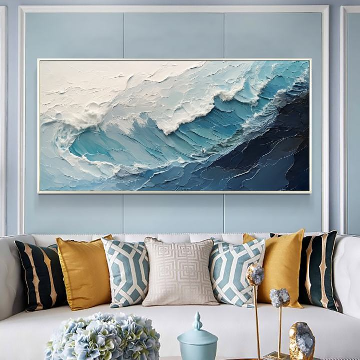 Blue Ocean Waves Art