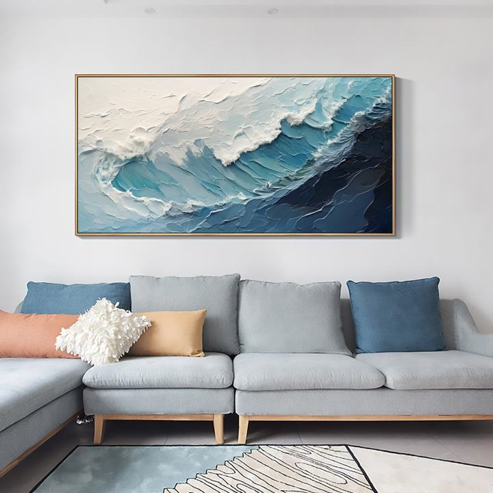 Blue Ocean Waves Art