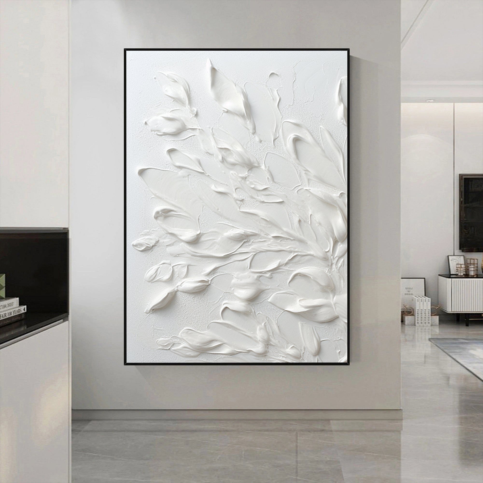 White Leaves Oil Painting