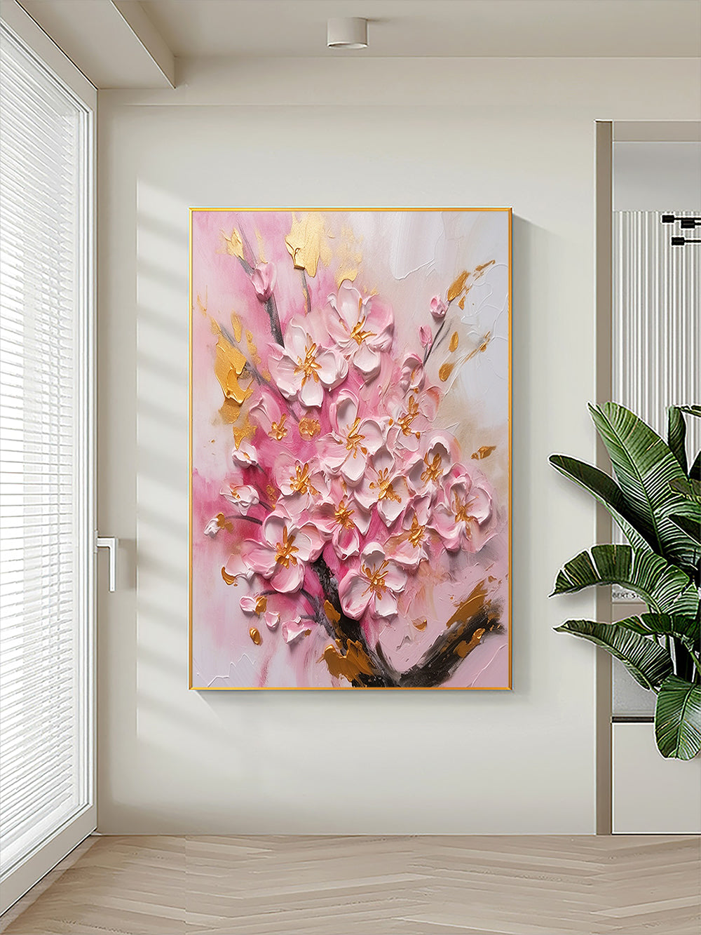 Pink Gold Tree Painting