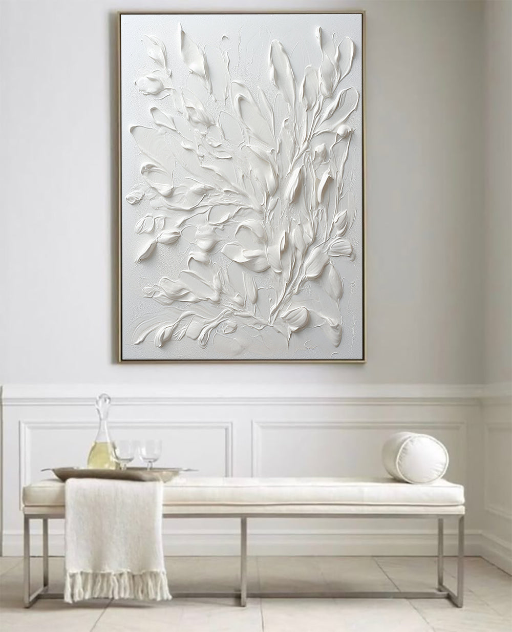 White Leaves Painting