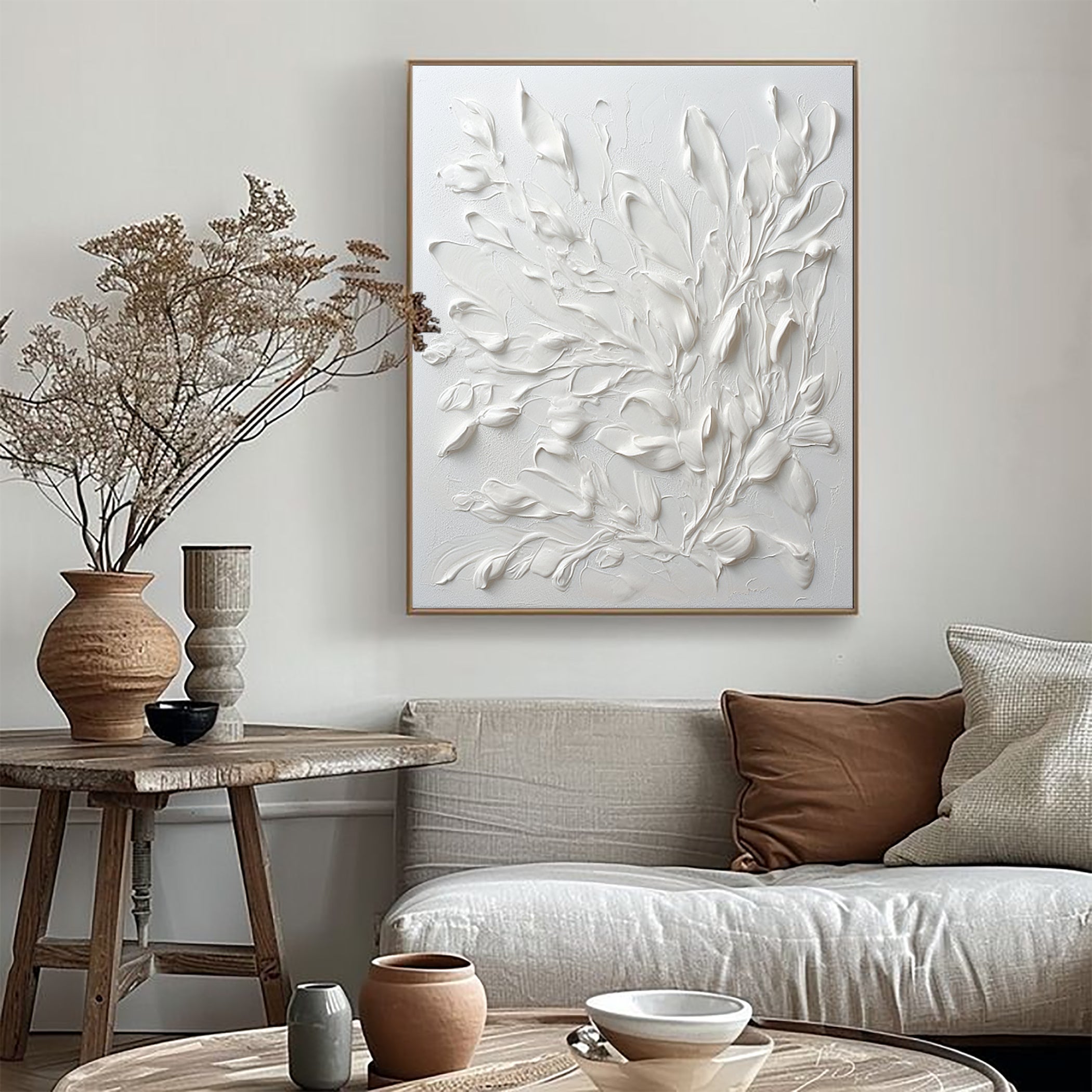 White Leaves Painting