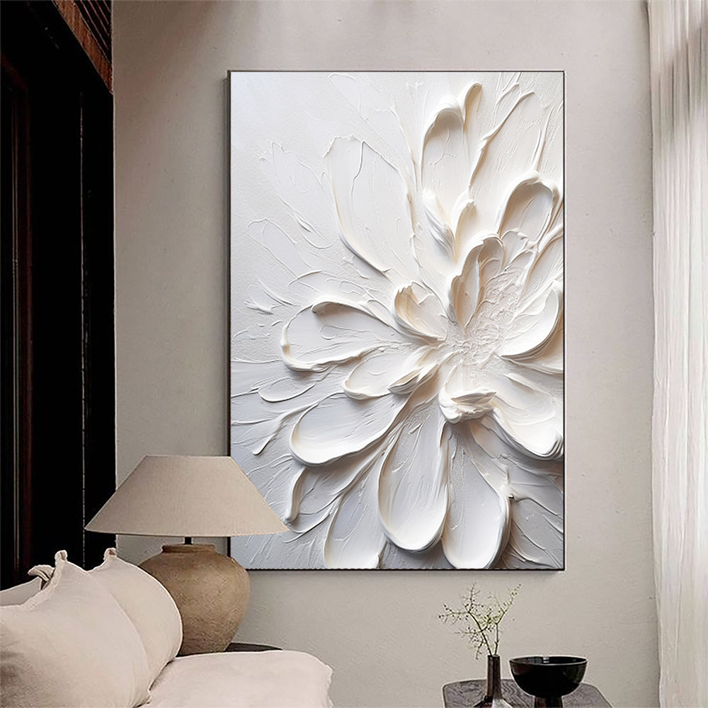 3D White Flower