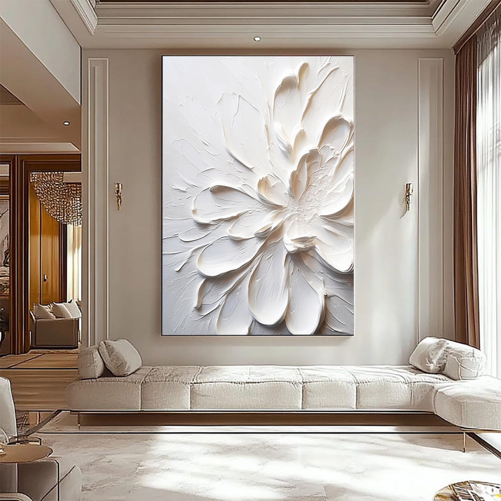 3D White Flower