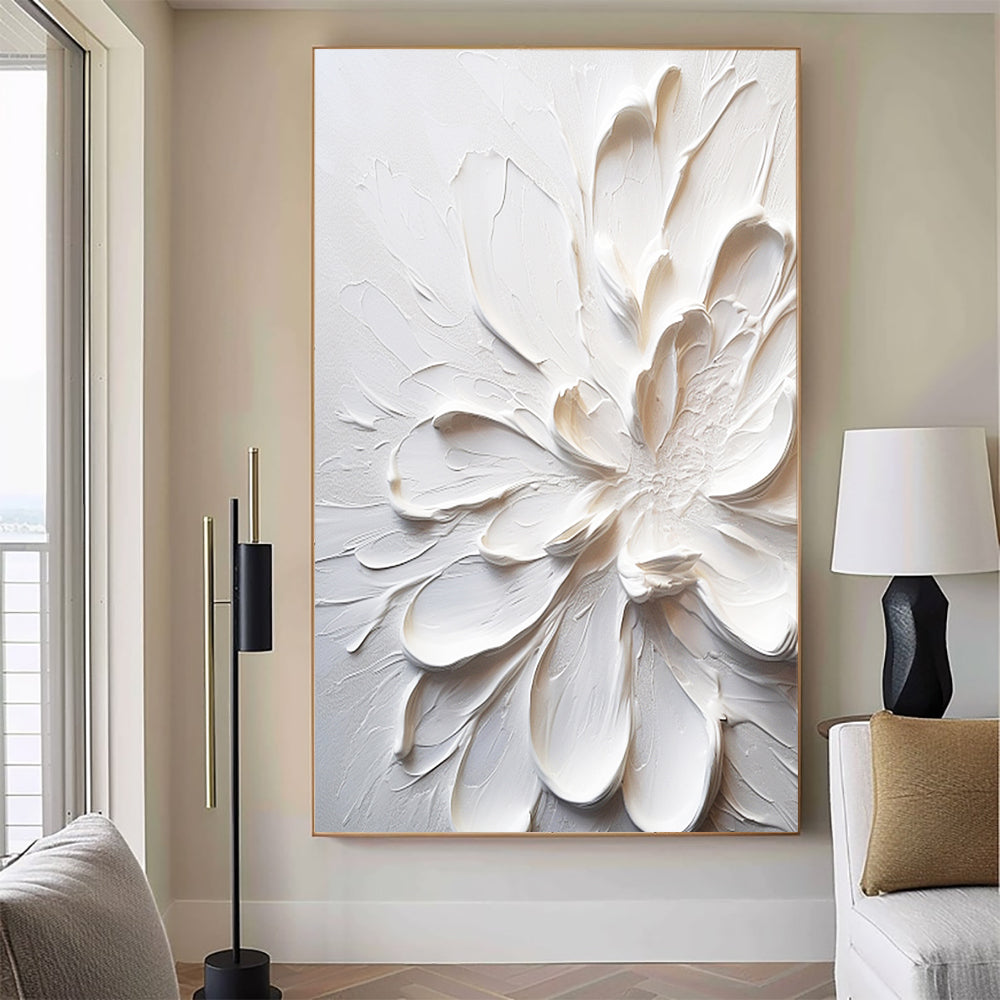 3D White Flower