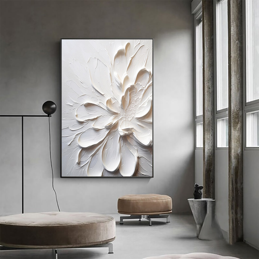 3D White Flower