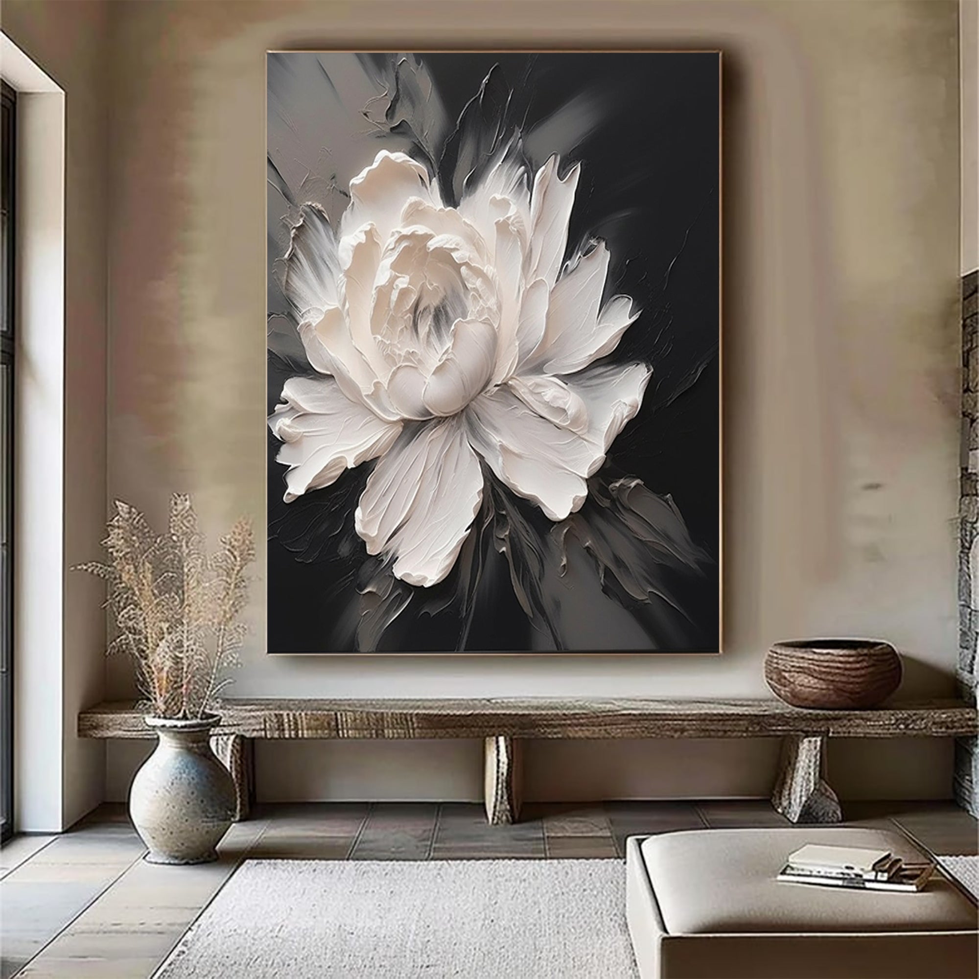 Black White Flower