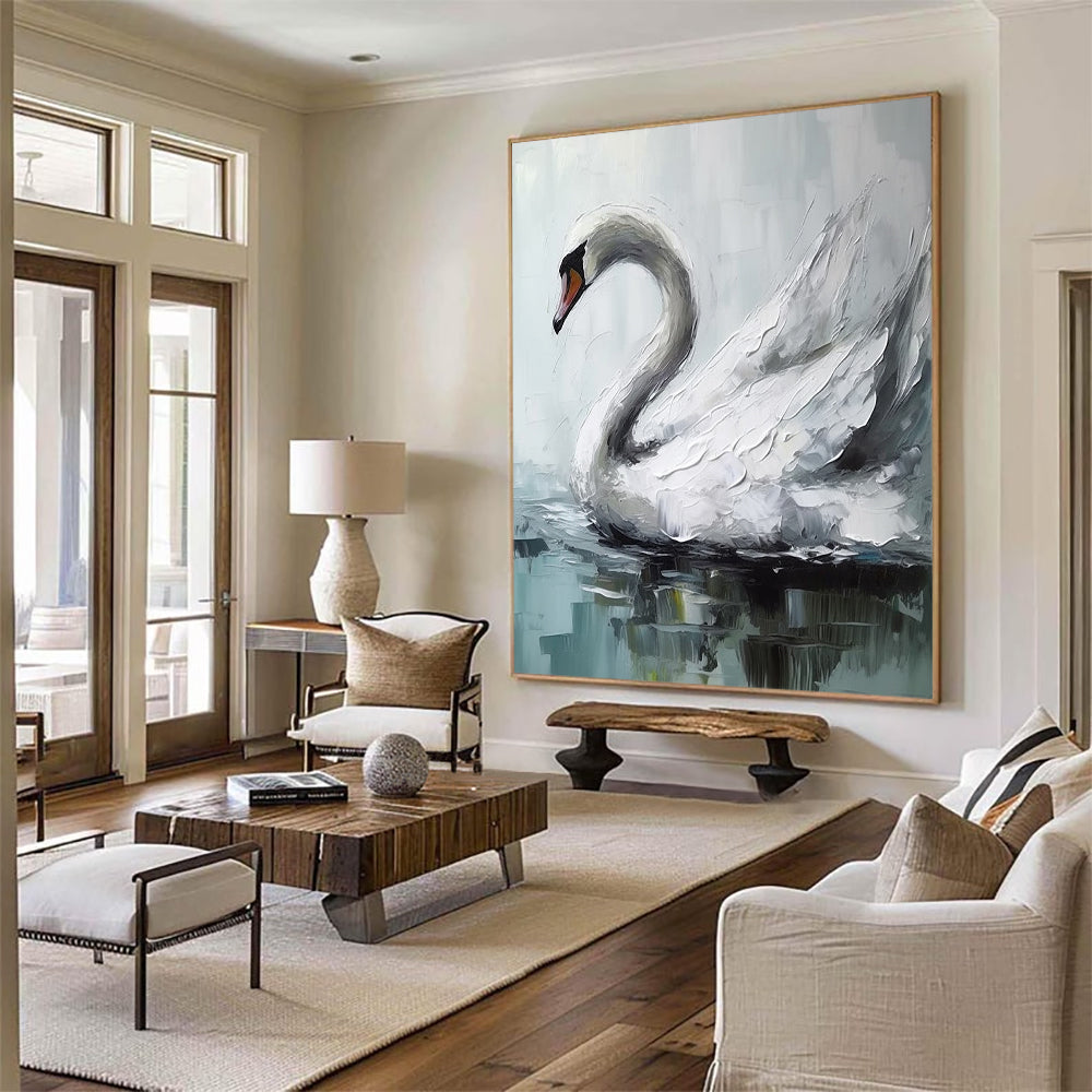 Swan Oil Painting