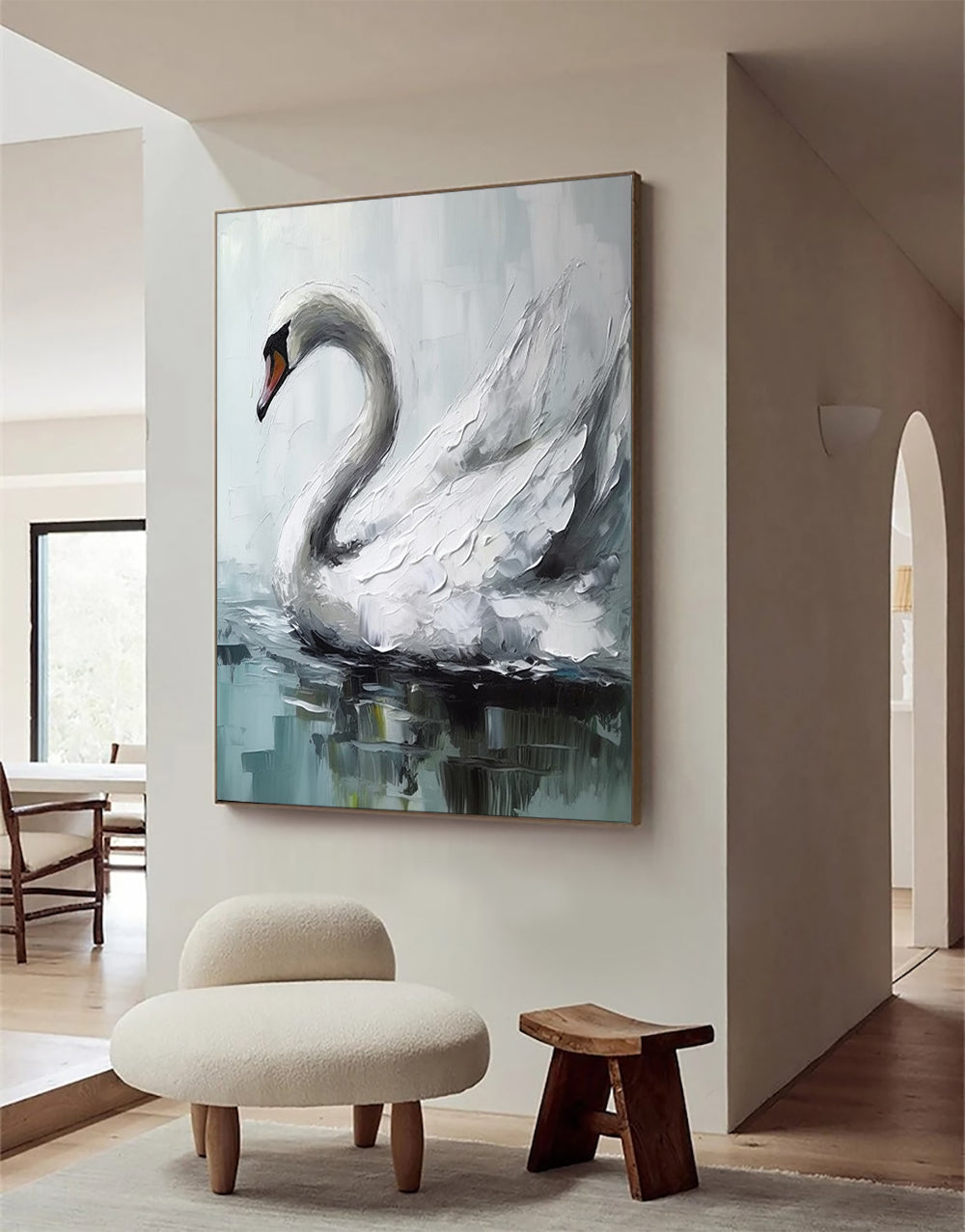 Swan Oil Painting