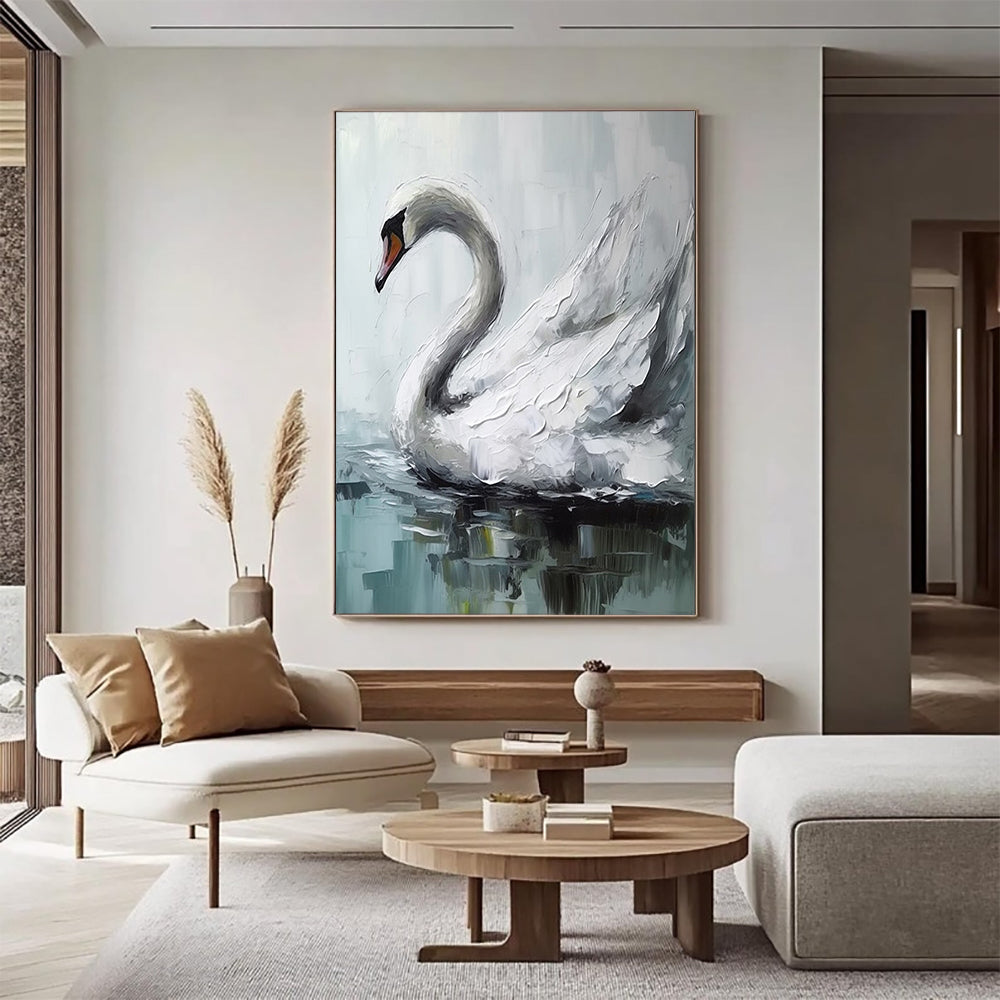 Swan Oil Painting