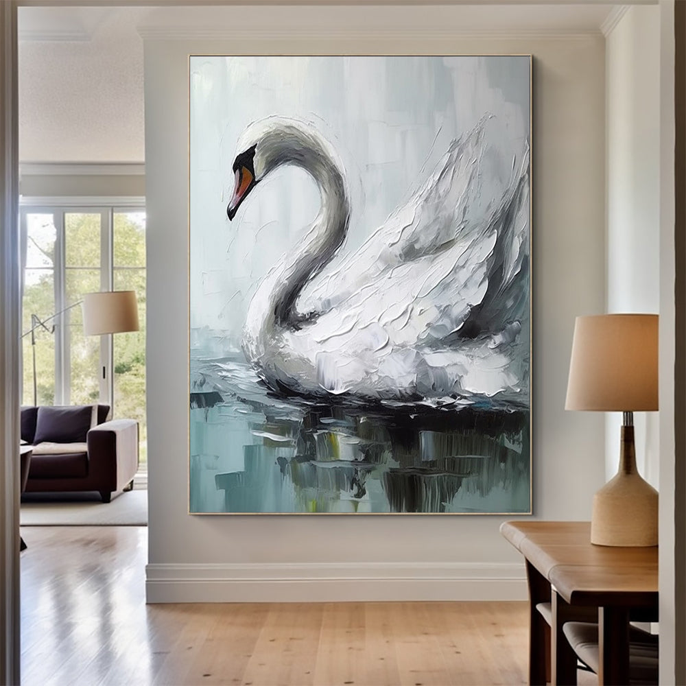 Swan Oil Painting