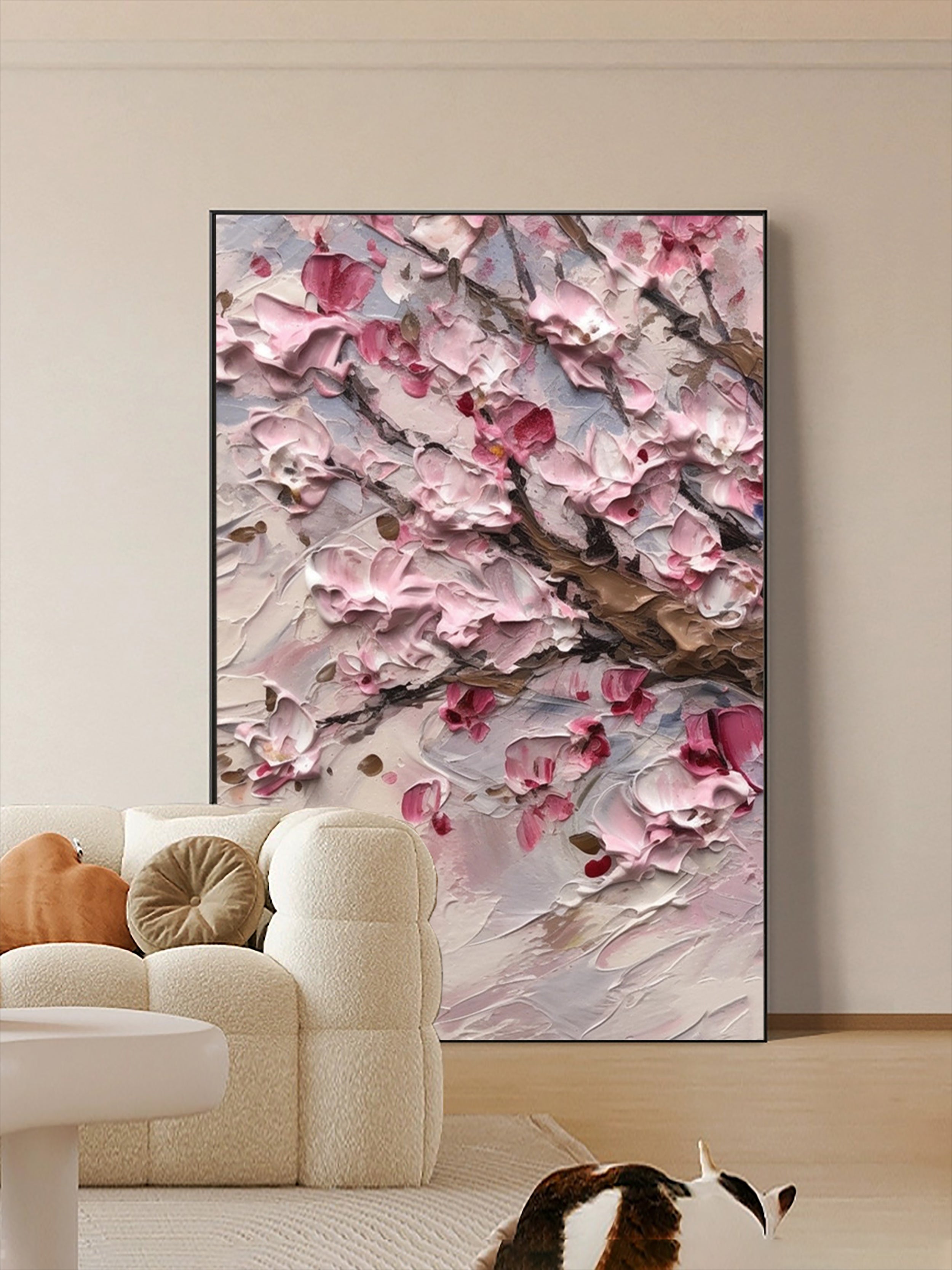 Pink Cherry Tree Painting