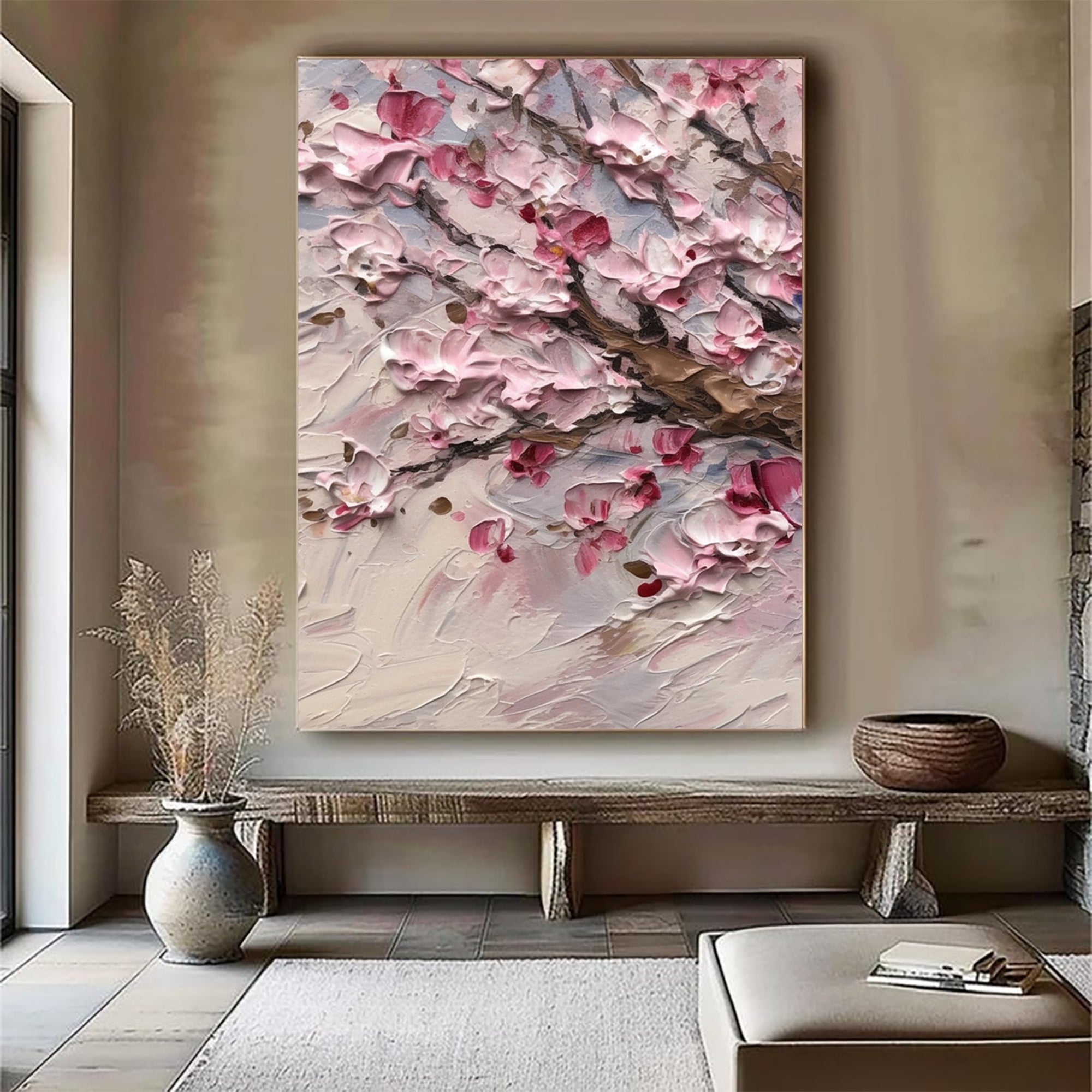 Pink Cherry Tree Painting