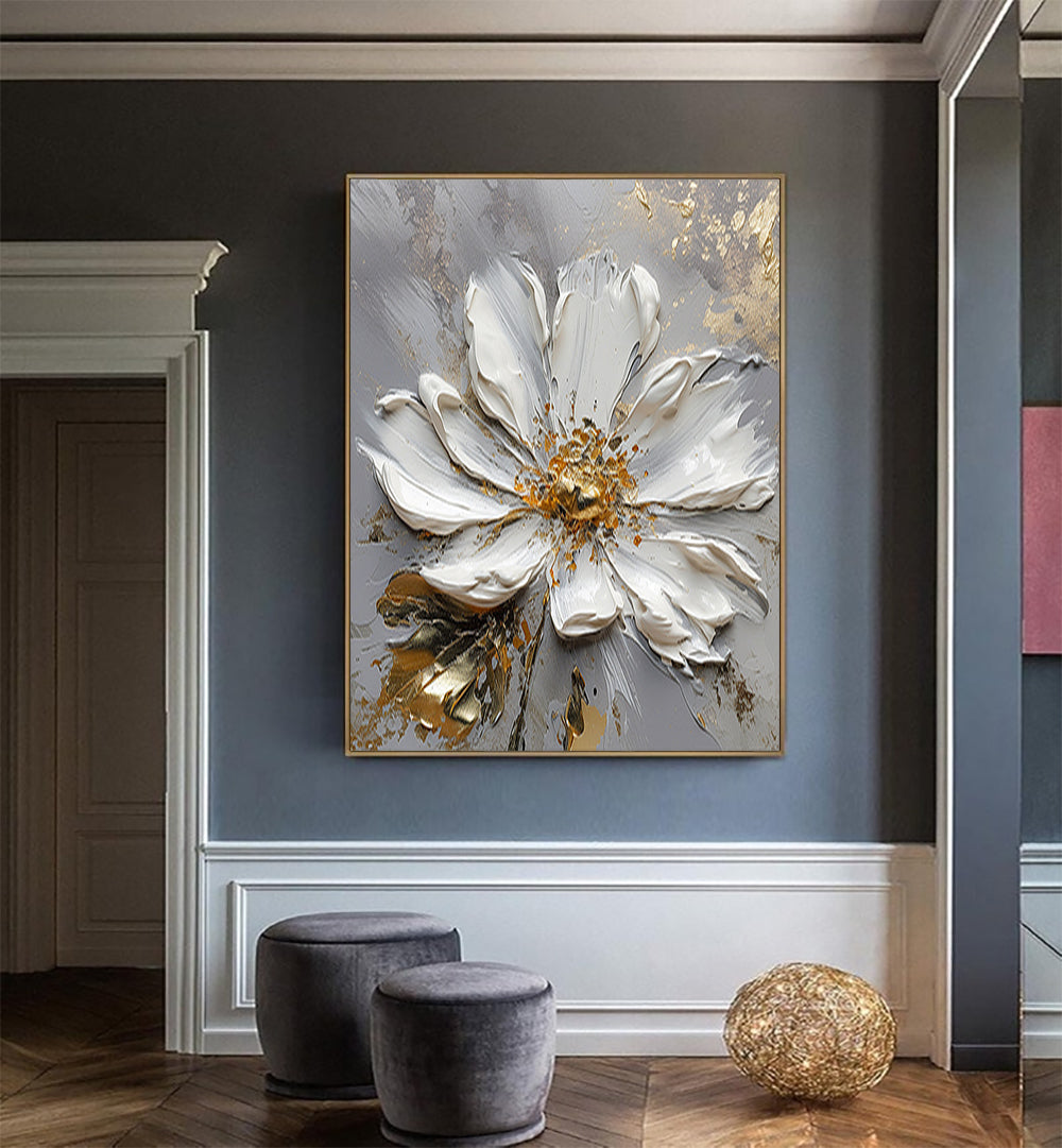 Gray Flower Painting