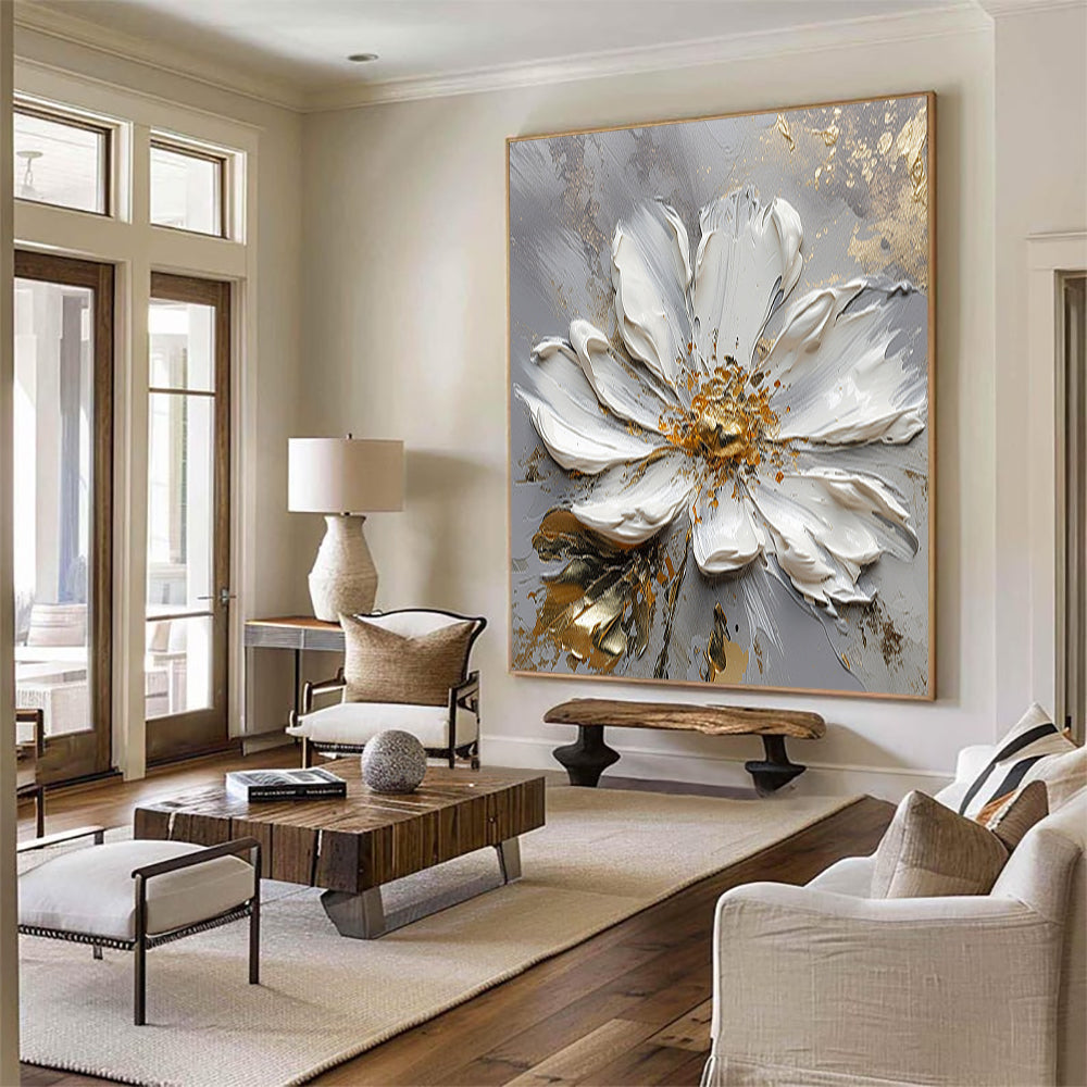 Gray Flower Painting