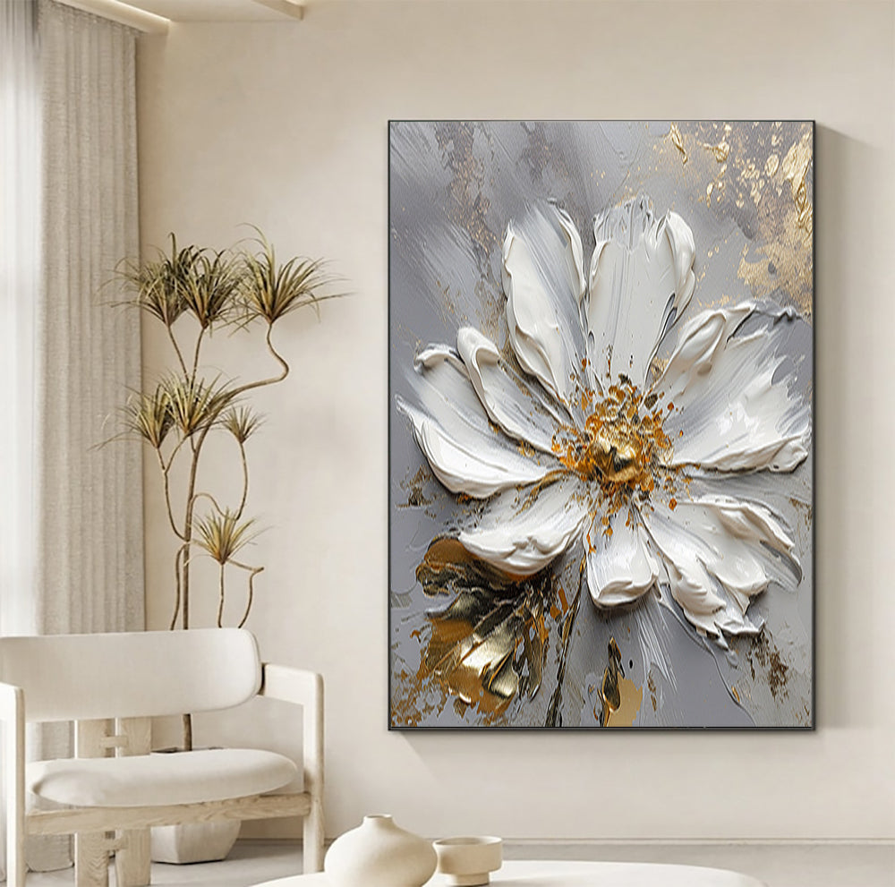 Gray Flower Painting